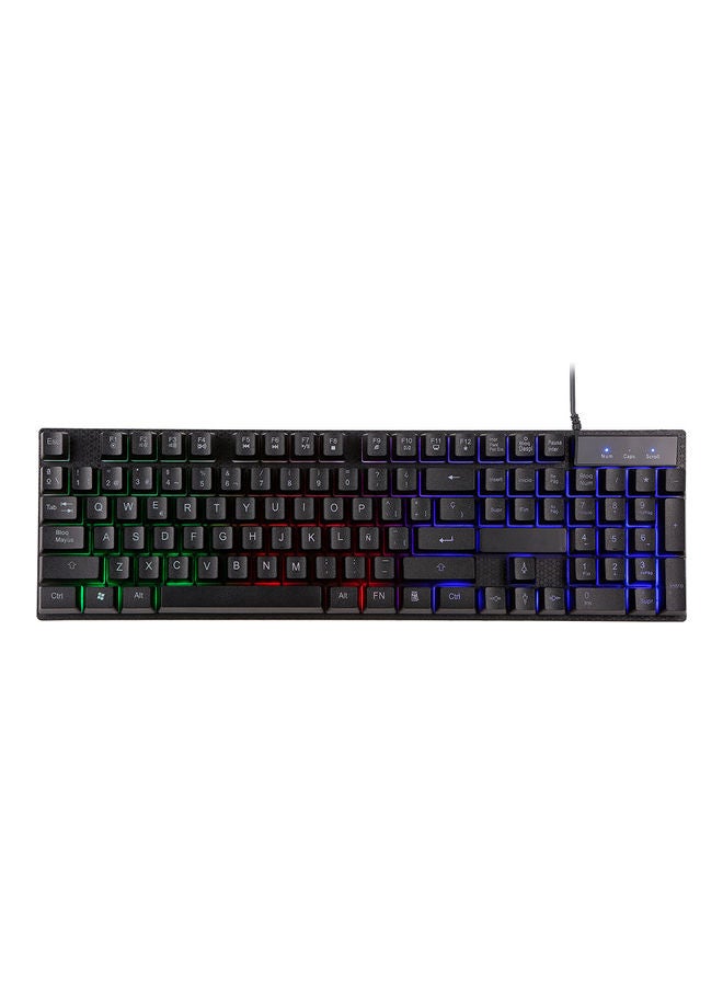 Generic - USB Wired Spanish Keyboard with 104 Keys Black - Image 1