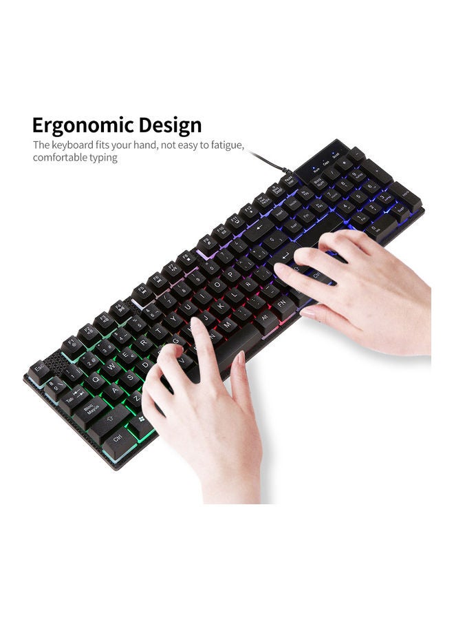 Generic - USB Wired Spanish Keyboard with 104 Keys Black - Image 1