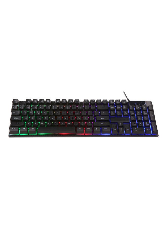 Generic - USB Wired Spanish Keyboard with 104 Keys Black - Image 1