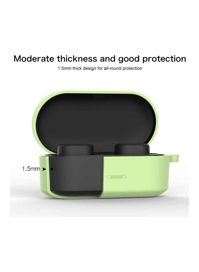 BGM Silicone Earphone Protective Case for QCY T1S/QS2 with Hanging Buckle White - Image 2