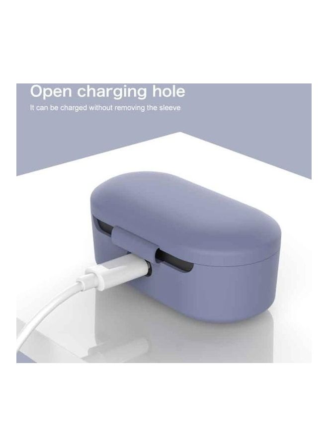 BGM Silicone Earphone Protective Case for QCY T1S/QS2 with Hanging Buckle White - Image 3