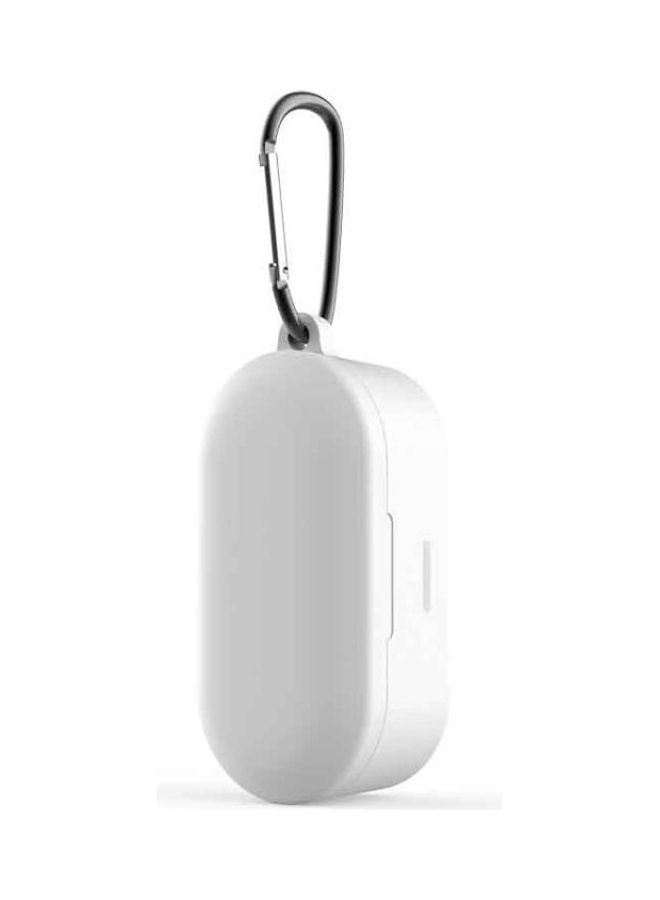 BGM Silicone Earphone Protective Case for QCY T1S/QS2 with Hanging Buckle White - Image 1