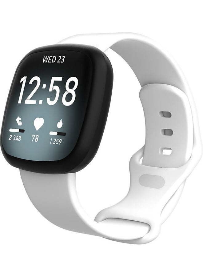 MARGOUN Replacement Band Silicone Sport Strap for Fitbit Versa 3/Sense SmartWatch White - Image 1