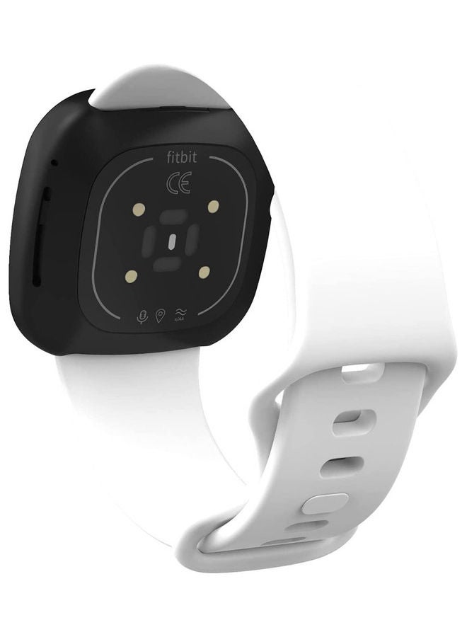 MARGOUN Replacement Band Silicone Sport Strap for Fitbit Versa 3/Sense SmartWatch White - Image 2