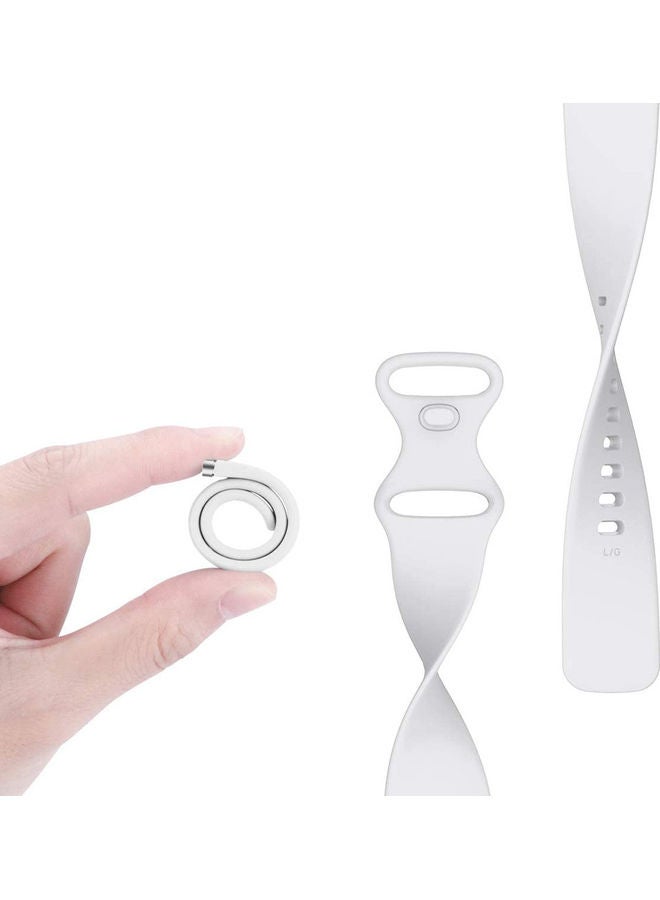 MARGOUN Replacement Band Silicone Sport Strap for Fitbit Versa 3/Sense SmartWatch White - Image 4