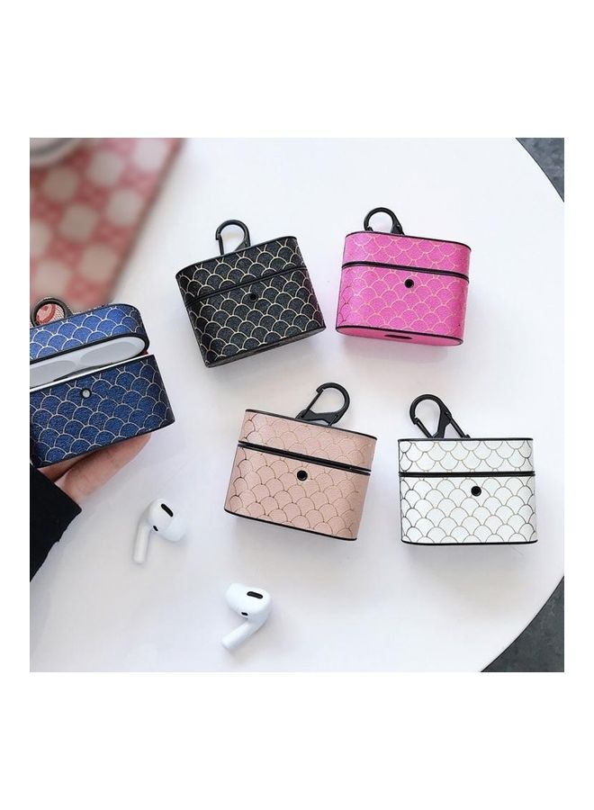 بي جي إم غطاء حماية واق من جلد البولي يوريثان بتصميم على شكل حراشف تنين لسماعات أبل آيربودز برو وردي - Image 3