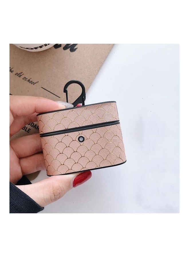 بي جي إم غطاء حماية واق من جلد البولي يوريثان بتصميم على شكل حراشف تنين لسماعات أبل آيربودز برو وردي - Image 2