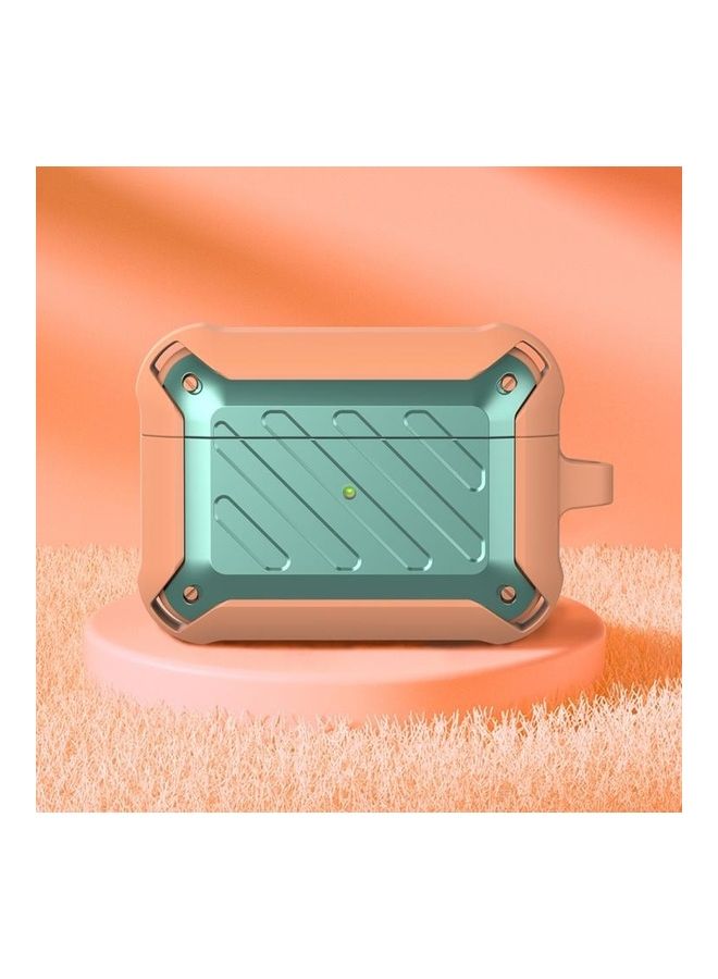 BGM Wireless Earphones Shockproof Bumblebee Twill Silicone Protective Case for AirPods Pro Orange/Green - Image 1