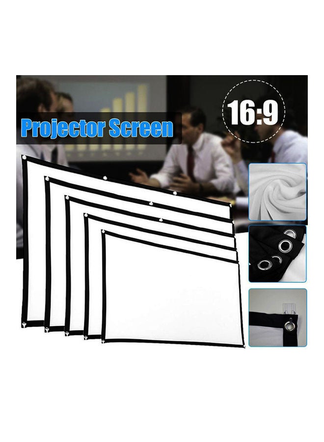 100-Inch Portable No Crease Folding Projector Screen Curtain PT257 White - Image 3