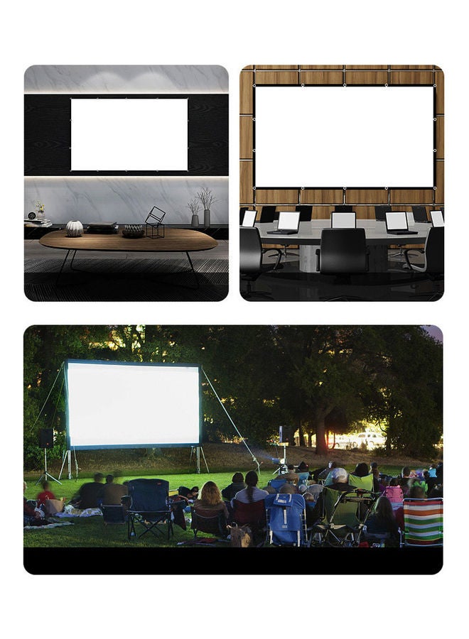 100-Inch Portable No Crease Folding Projector Screen Curtain PT257 White - Image 5