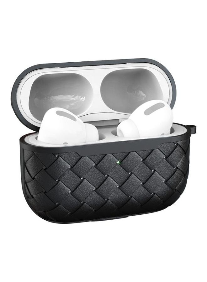 BGM Weave Texture TPU Wireless Earphone Protective Case For AirPods Pro Black - Image 2