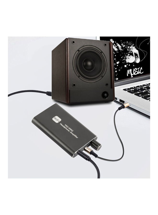 Generic - Aluminum Portable Headset Amplifier with 3.5mm Port V9743-V Black - Image 1