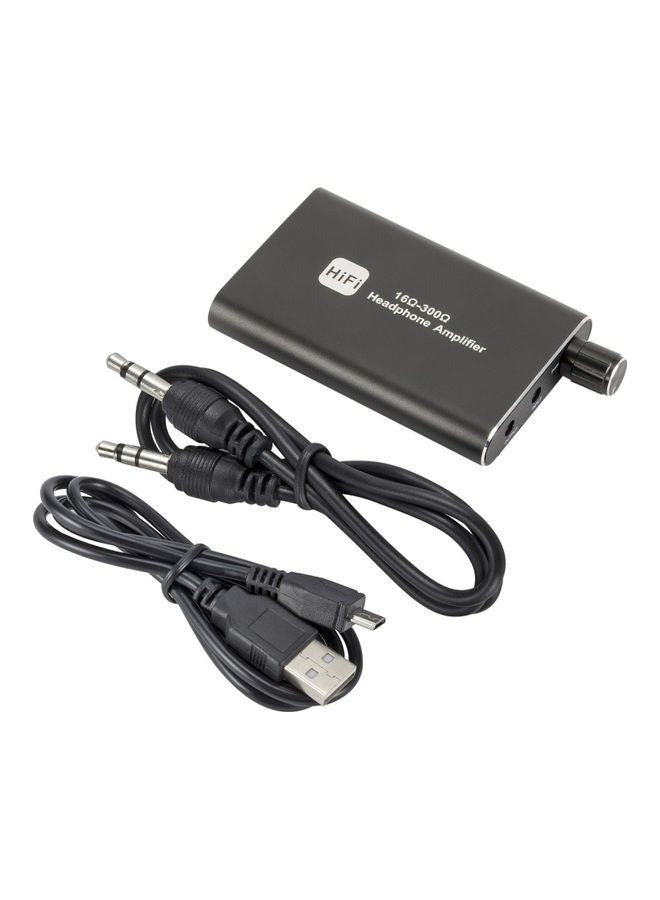 Generic - Aluminum Portable Headset Amplifier with 3.5mm Port V9743-V Black - Image 1