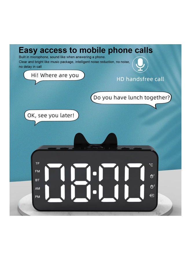 BT Clock Digital Speaker V9703B-V Black - Image 5