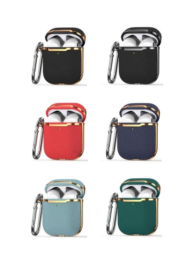 BGM Plated Fabric Bluetooth Earphone Protective Cover For AirPods 1/2 Generation Green/Gold - Image 2