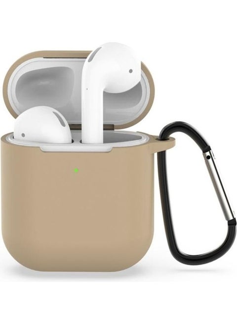 Wireless Earphones Shockproof Silicone Protective Case for Apple AirPods 1/2 Generation Brown