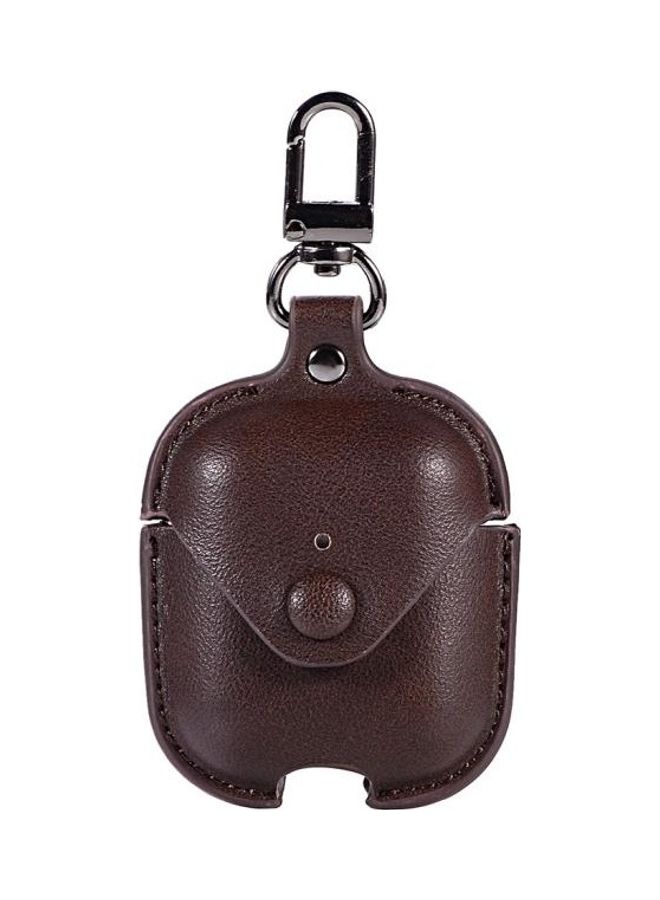 BGM - PU Leather Wireless Bluetooth Earphone Protective Case for Apple AirPods 1/2 with Metal Buckle Brown - Image 1