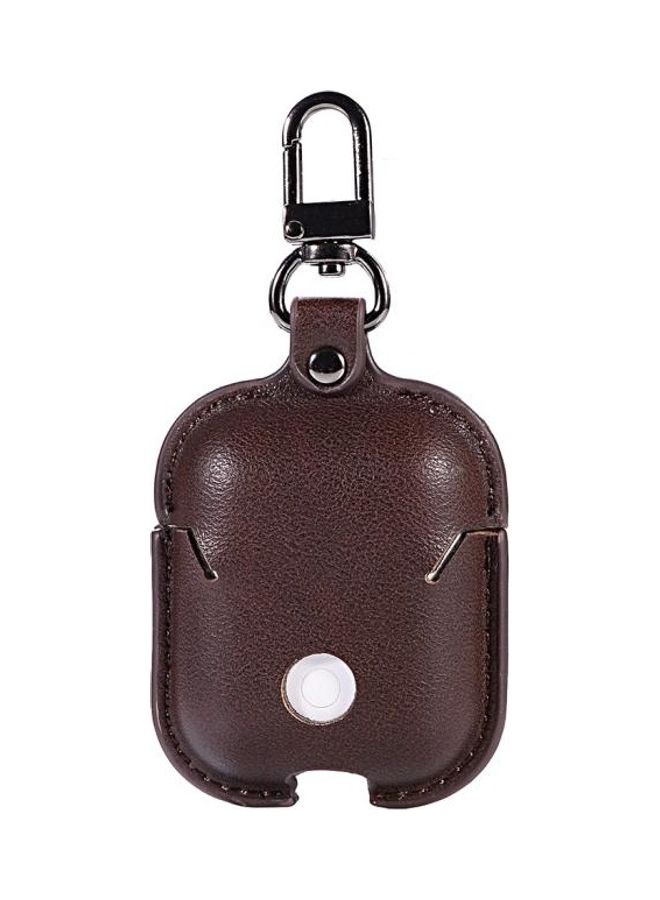 BGM - PU Leather Wireless Bluetooth Earphone Protective Case for Apple AirPods 1/2 with Metal Buckle Brown - Image 1