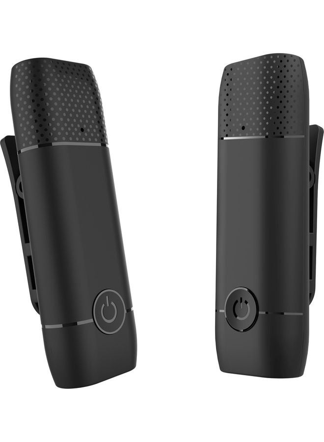 ميكروفون لافالير لاسلكي مزود بمشبك بتردد 2.4 جيجاهرتز M10 أسود - Image 5