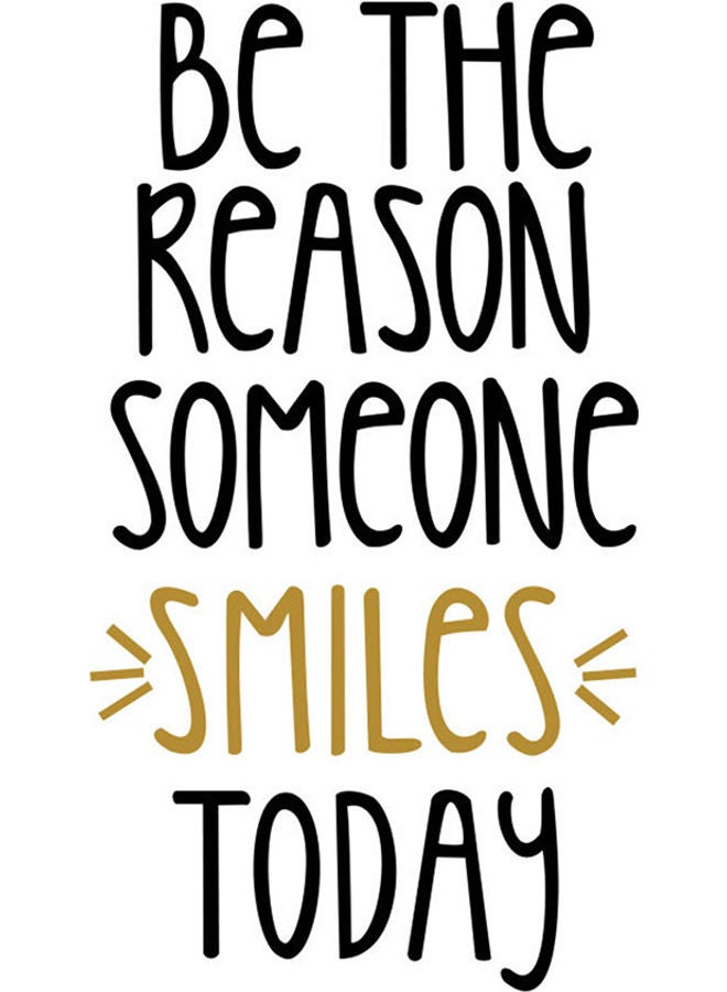 Self-Adhesive Smiles Today Letter Wall Sticker Black/Yellow - Image 1