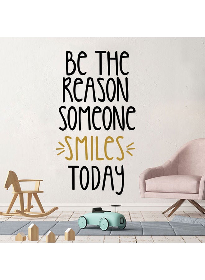 Self-Adhesive Smiles Today Letter Wall Sticker Black/Yellow - Image 3