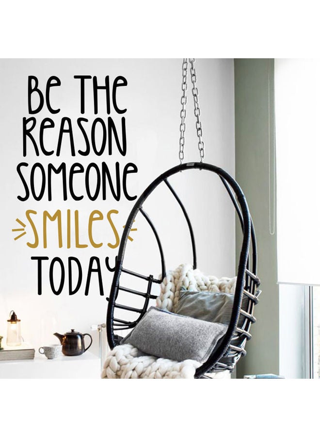 Self-Adhesive Smiles Today Letter Wall Sticker Black/Yellow - Image 5