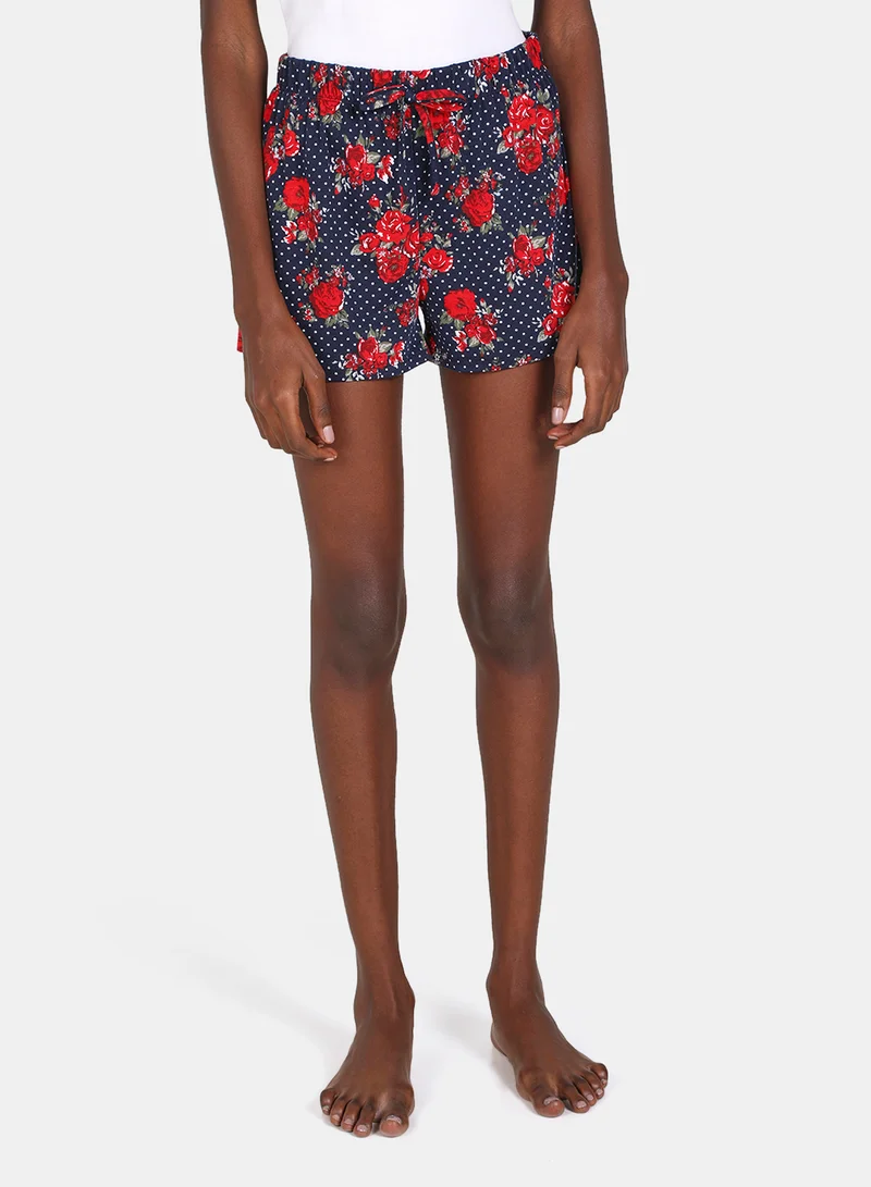 Aila Casual Knit Top With Shorts Set Multicolour