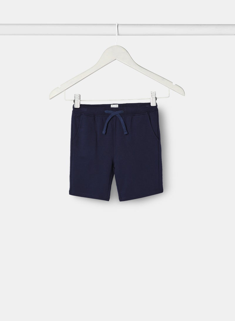 NEON - Basic Drawstring Knit Shorts Dark Blue - Image 1