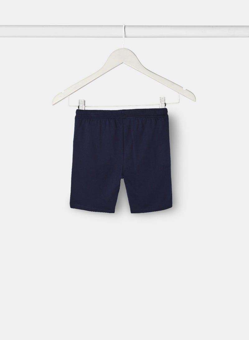 NEON - Basic Drawstring Knit Shorts Dark Blue - Image 1