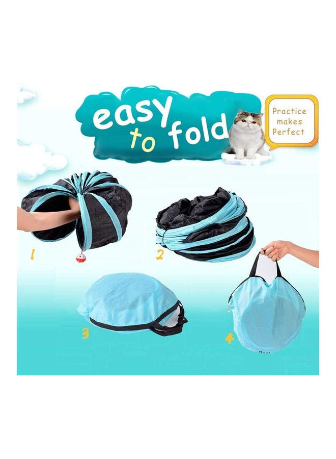 Portable 5 Way Cat Tunnel Foldable Blue/Black 33cm