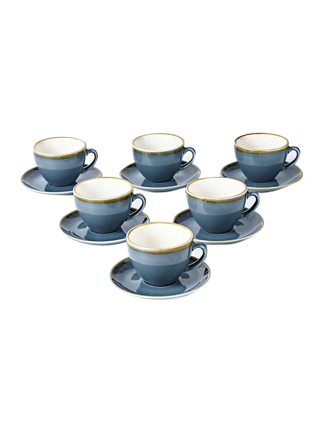 Shuer 12-Piece Coffee Cup And Saucer Set Blue 10.5x9x6.9cm  - Image 1