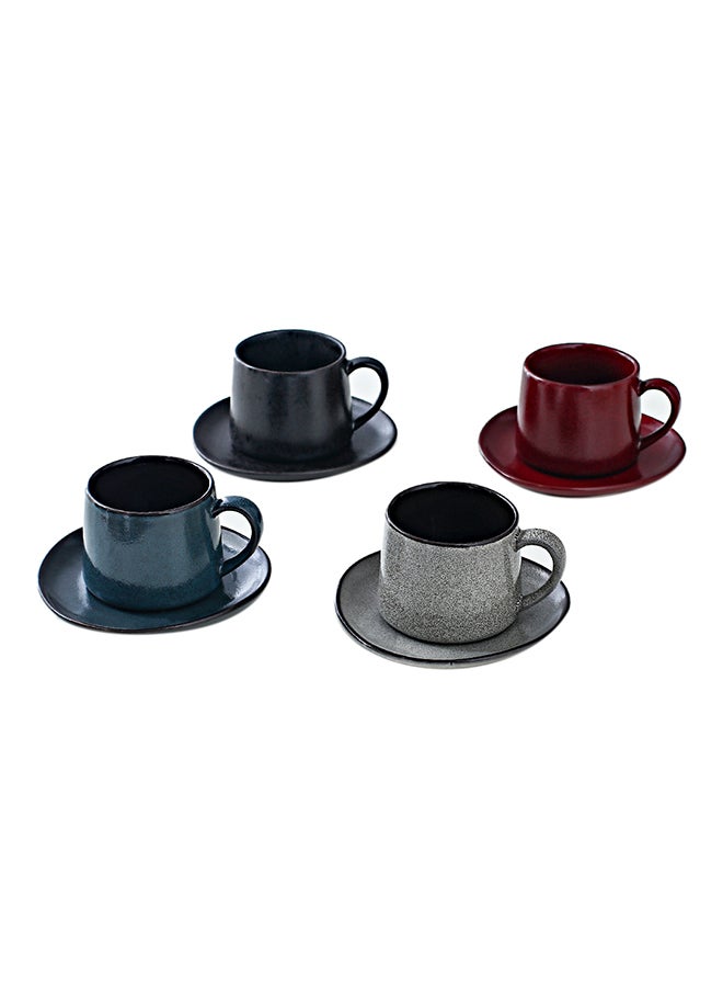 Shuer 8-Piece Coffee Cup And Saucer Set Multicolour 11.3x8.2x6.9cm  - Image 1