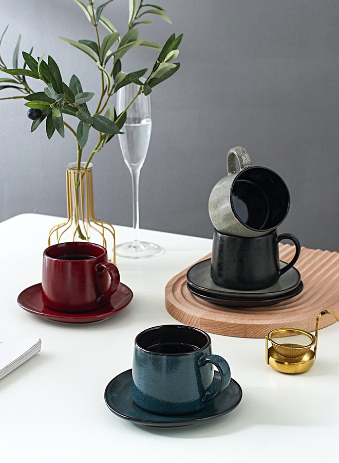 Shuer 8-Piece Coffee Cup And Saucer Set Multicolour 11.3x8.2x6.9cm  - Image 3