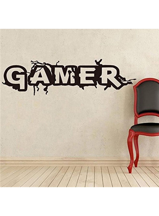 Self-Adhesive Gamer Themed Wall Sticker Black - Image 1