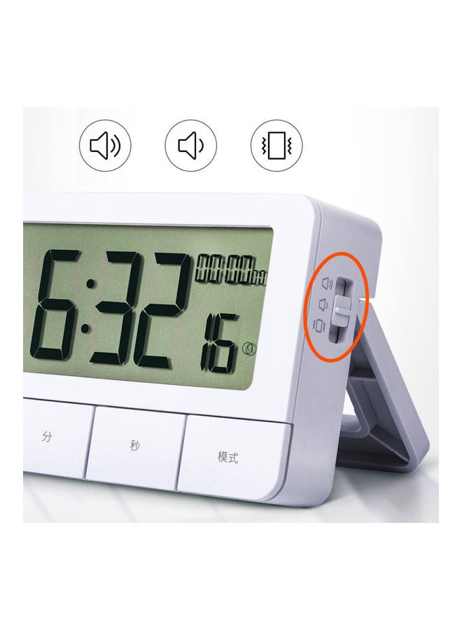 Deli Multifunctional Timer Digital Kitchen Timer With Big Digits White