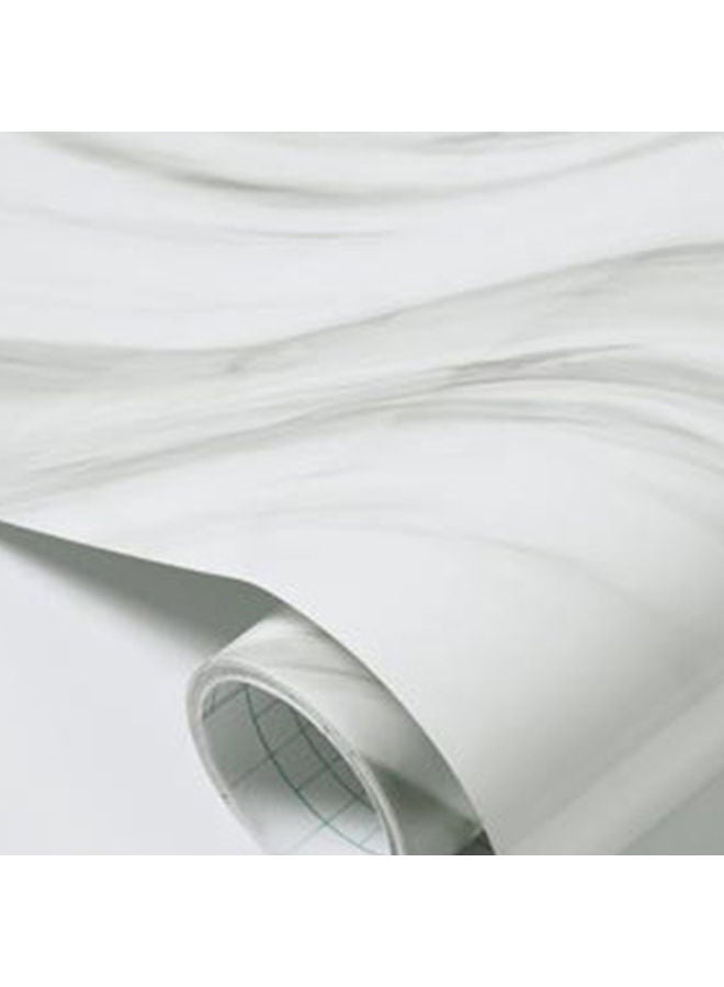 Marble Effect Self Adhesive Wall Paper DIY Art Sticker Home Room Decal Decoration White/Grey - Image 1