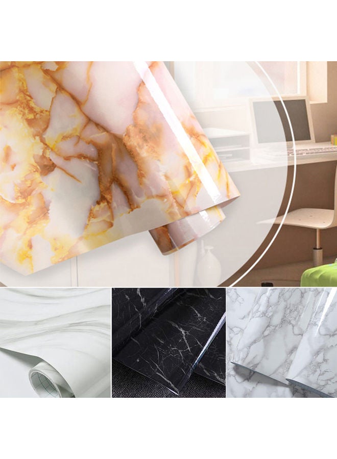 Marble Effect Self Adhesive Wall Paper DIY Art Sticker Home Room Decal Decoration White/Grey - Image 2
