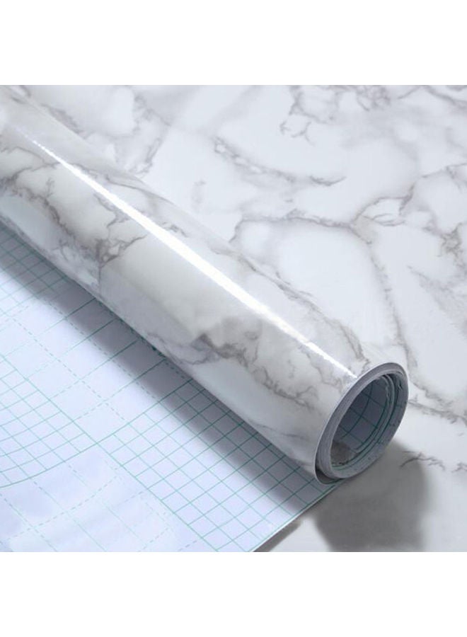 Marble Effect Self Adhesive Wall Paper DIY Art Sticker Home Room Decal Decoration White/Grey - Image 4