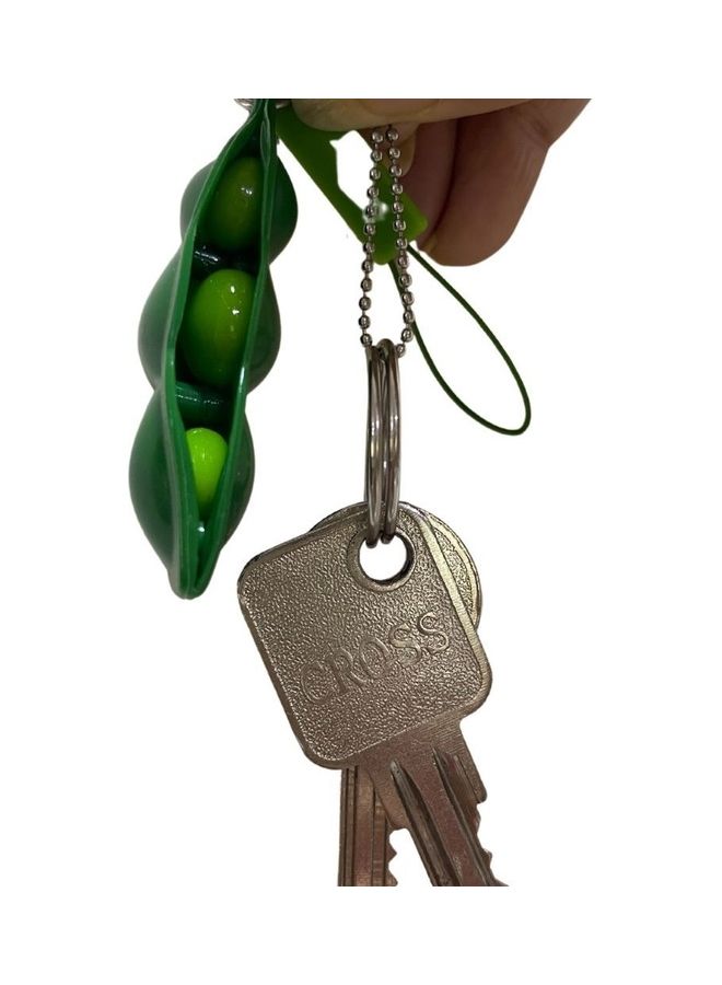 Generic - Stress Relief Pea Pod Key Chain 7.5x3x1.5cm - Image 1