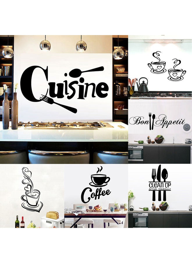 Kitchen Themed Removable Wall Sticker Black - Image 2