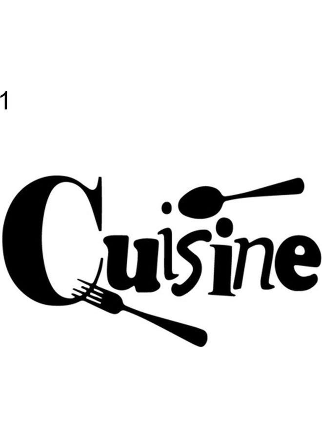 Kitchen Themed Removable Wall Sticker Black - Image 1