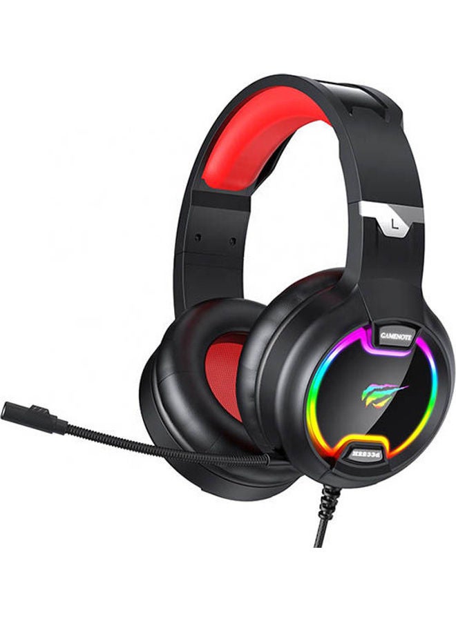 Havit H2233D Gaming Headphone 50Mm Speakers And Rgb Light With 3.5Mm+Usb Input,Black + Red - Image 1