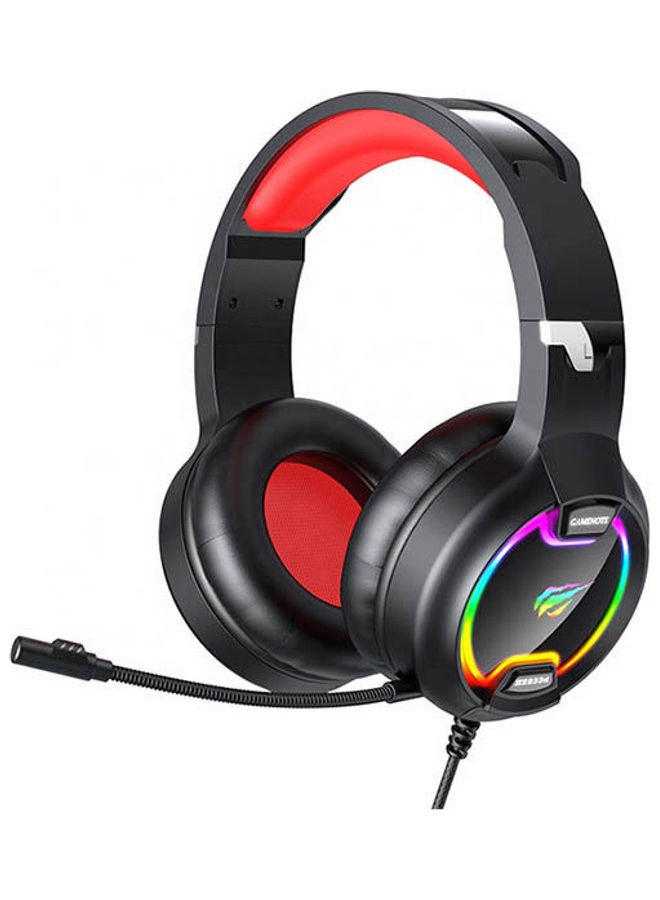 Havit H2233D Gaming Headphone 50Mm Speakers And Rgb Light With 3.5Mm+Usb Input,Black + Red - Image 2