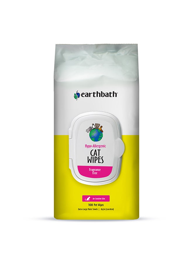 مناديل مبللة للعناية بالقطط لا تسبب الحساسية وخالية من العطور، للتنظيف والترطيب من 100 قطعة