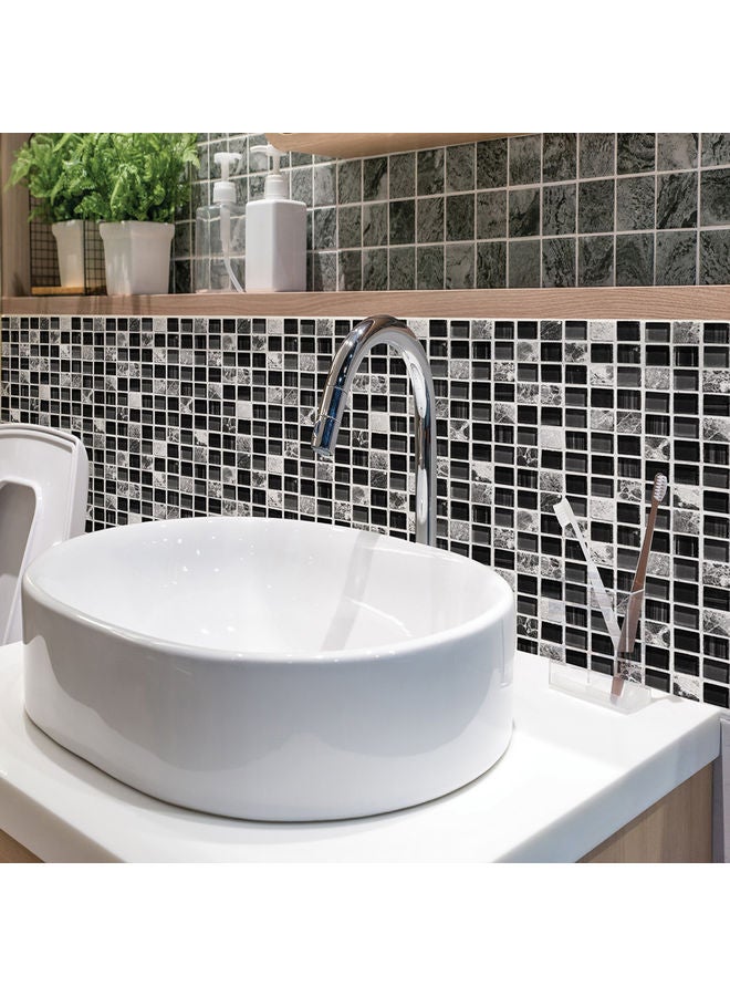 6-Piece Waterproof Removable Mosaic 3D Tile Wall Stickers Set Multicolour - Image 2