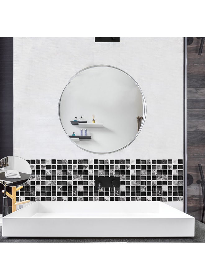 6-Piece Waterproof Removable Mosaic 3D Tile Wall Stickers Set Multicolour - Image 3