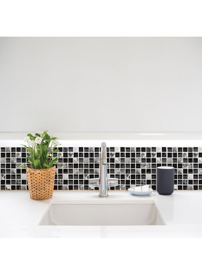 6-Piece Waterproof Removable Mosaic 3D Tile Wall Stickers Set Multicolour - Image 4