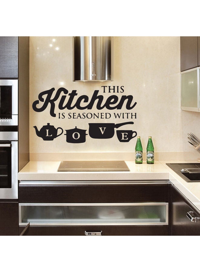 Kitchen Love Pot Cup Removable Wall Sticker Black - Image 2