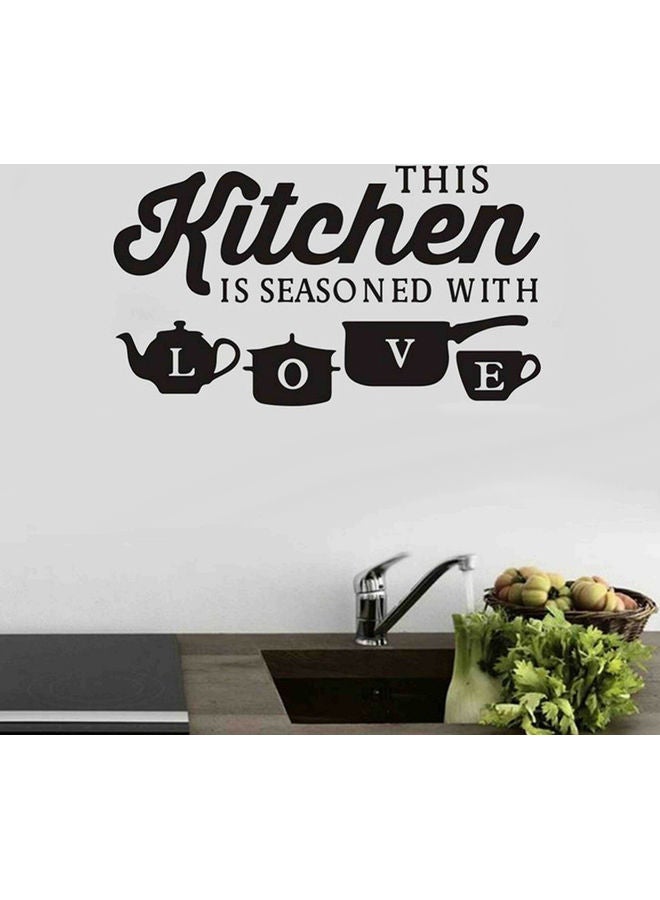 Kitchen Love Pot Cup Removable Wall Sticker Black - Image 3