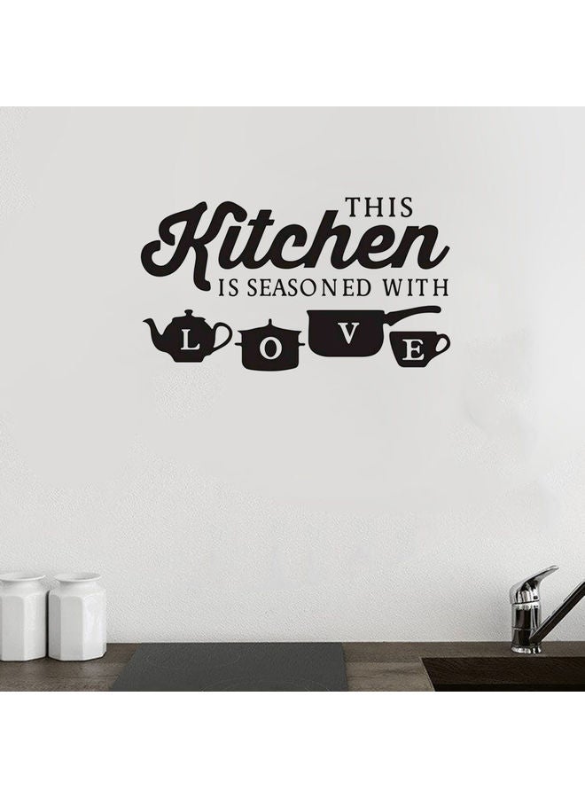 Kitchen Love Pot Cup Removable Wall Sticker Black - Image 4